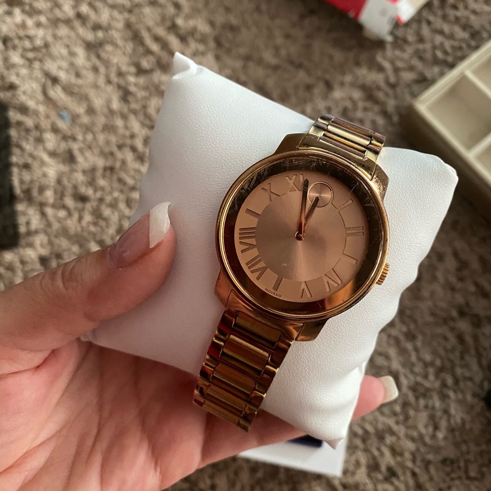 Rose gold Movado Bold watch